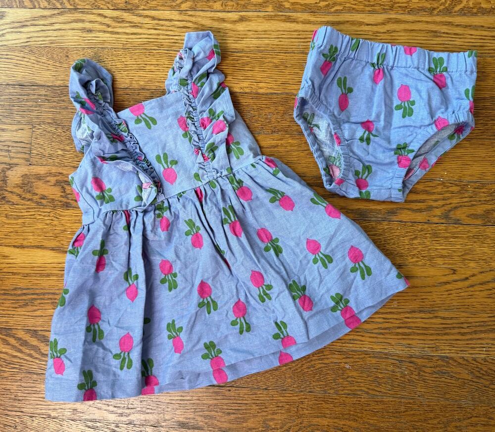 Hanna Andersson Girls' Radish Dress Set Size 3-6 Months